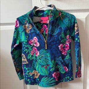 Colorful Floral Quarter-Zip Pullover